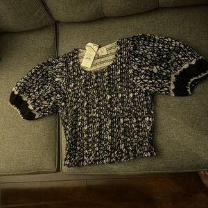 Cleobella Roberta black and white top.